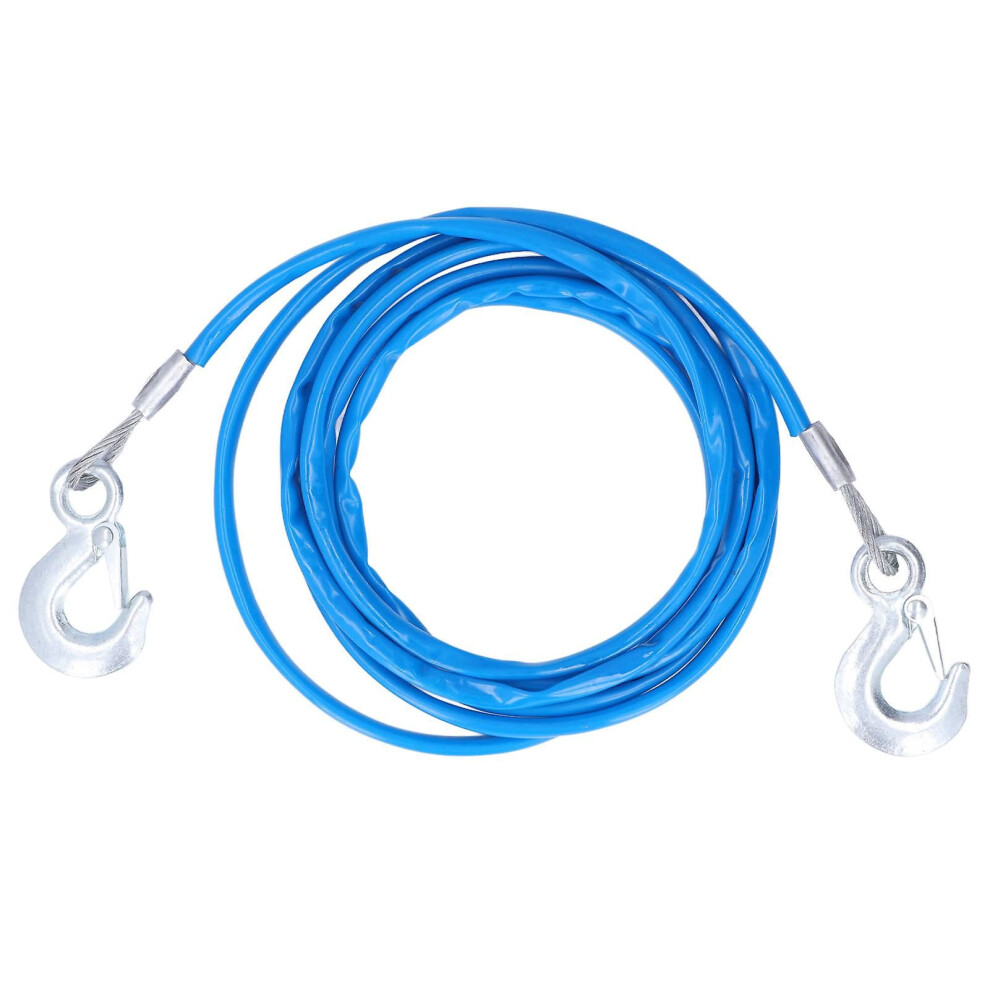 4M/13.12Ft Long Steel Safety Cable 3 Ton Load Tow Hook For Car Suv Mini Truck 9319739870190