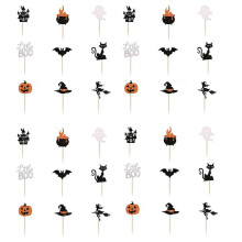 36er-Pack Halloween-Cupcake-Glitzer-Topper, Kuchendekorationen für Halloween-Mottopartys, Babypartys,