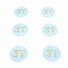 10 Stück Gender-Reveal-Button-Pins aus Weißblech, Babyparty-Gastgeschenke, Dekorationsartikel, Blau