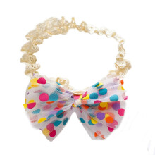 Haarspange für Babys, Regenbogenfarbenes Punktmuster, Elastisches, weiches Haarband, Foto-Requisite