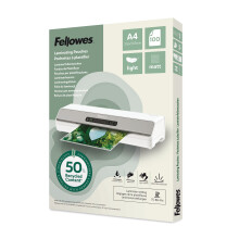 Fellowes A4 Laminierfolien – 100 Stück, 75/80 Mikron, Matt – 50% Recyclinganteil, perfekte Laminierhüllen für Dokumente, Unterricht &