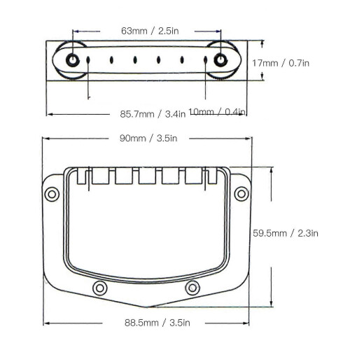 Adjustable Fixed Bridge Tailpiece Metal for Electric Guitar with Protective Cover ShellSilver 2