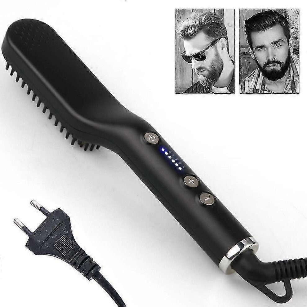 Ionic Beard Straightening Comb - Premium Heated Beard Straightener & Brush for Men, Professional Hair Styling Tool
