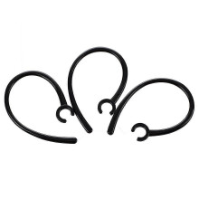 3 pezzi di ganci auricolari in plastica nera con foro da 5,5 mm, compatibili con auricolari Bluetooth.