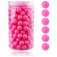 105PCS Baby Silicone Loose Bead 15mm compatible for Jewelry Beads Round Bead, A
