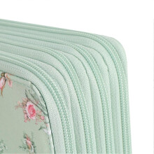 Pencil Case 200 Slots Rose Printed 4‑Layer Zipper Pen Holder Stationery Storage Pocket
