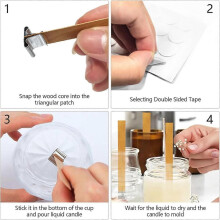100 Set Wooden Candle Wicks, Wood Wicks for Candles, Thickened Wood Wicks with Iron Stand for DIY Candle Making Craft