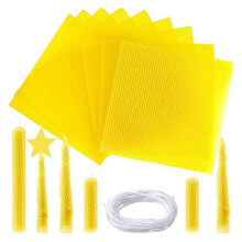 24 Pcs Beeswax Candle Making Kit, 8 X 8 Inch Vibrant Colors Beeswax Sheet for Candle Making with 1 Roll Cotton Wick