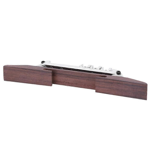 Rosewood Base Bridge with Roller for 6 String LP SG Jazz Guitar(Silver) 2