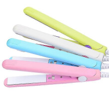 Mini piastra per capelli portatile in ceramica tormalina a doppia tensione con custodia da viaggio
