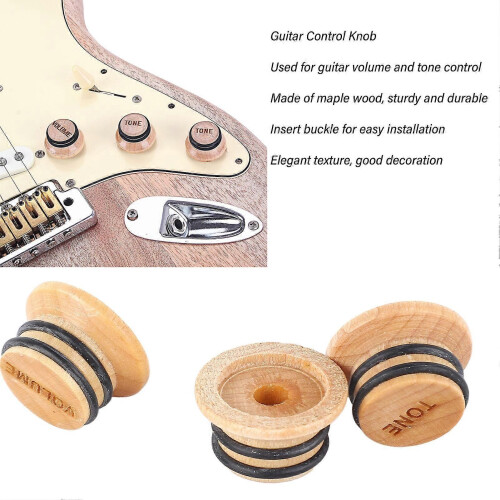 3Pcs Maple Wood Guitar Knobs Volume Tone Control Knobs Musical Instrument Replacement Parts 1