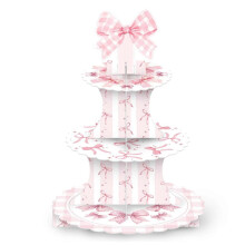 The Bow Theme Party Supplies Girl Pink Bow Cupcake Tower Pink Bow Girl Birthday Party Decoration Dessert Table Cake Rack