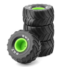 4 Stück 100-mm-Reifen (Maßstab 1:10) für 1:18 Mini, Grün