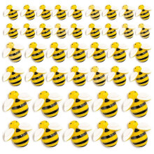 120PCS Bumble-Bee Decor, Resin Honey Bees compatible Crafts, Small Plastic Bees Ornaments compatible Decorations