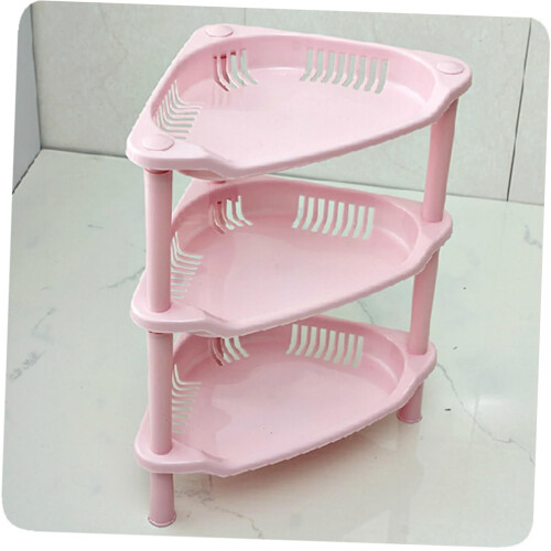 Corner Shower Shelf SpaceSaving Triangle Bathroom Organizer Plastic Rack for Kitchen Storage 2
