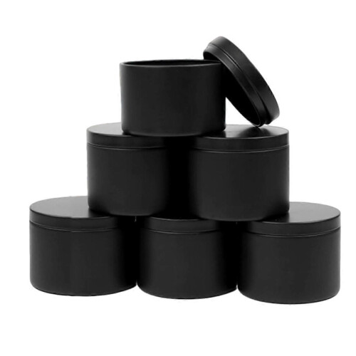 24Pcs Black Candle Tins, 4Oz Empty Candle Tin compatible for DIY Candles Making