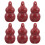 6Stk Mini Silikon Lippenpinsel Rot, Weicher Makeup Mit Kappe 1