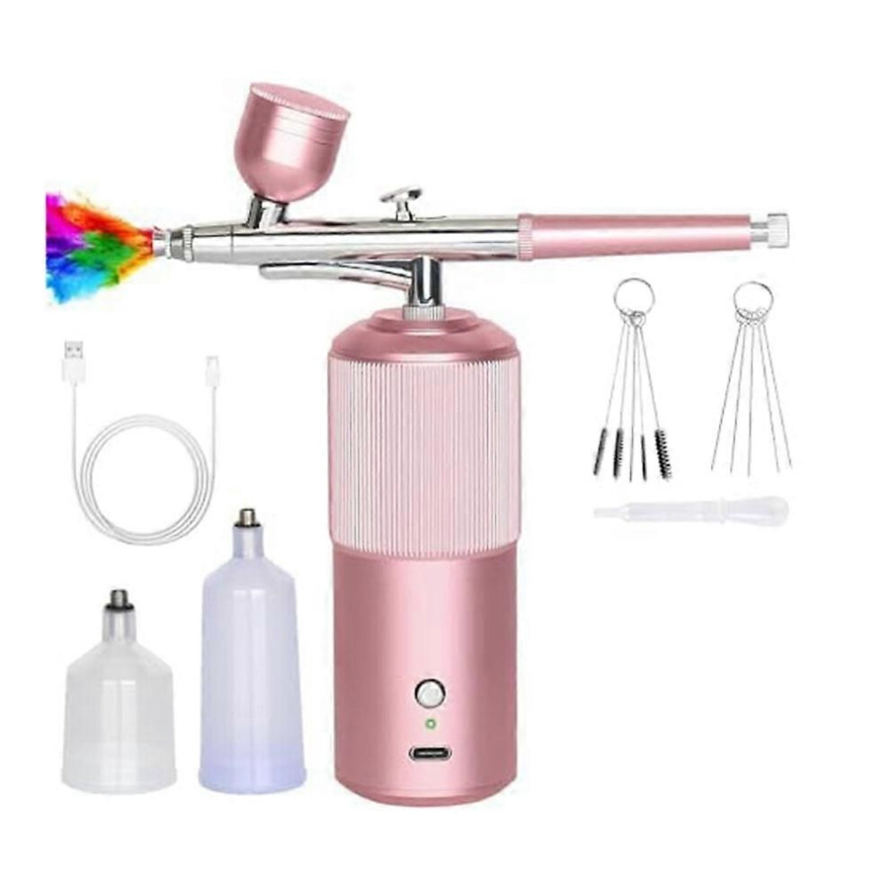 Airbrush Set - Rechargeable Handheld Airbrush Compressor, Cordless Automatic for Nail Art, Cosmetics, Cake Decorating