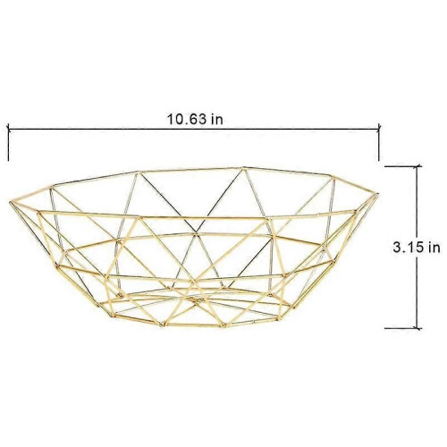 Metal Wire Fruit Basket Fruit Bowl, Large Round Bread Storage Bowl Stand 1