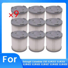 9 Stück Hepa-Filter für Delonghi Colombina EVO XLM353 XLM355 XLM403 XLM405 XLM407 XLM408 XLM409 Ersatz