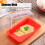 Square Plastic Butter Storage Box Butter Cutter Cheese Container with Clear Lid Red 4