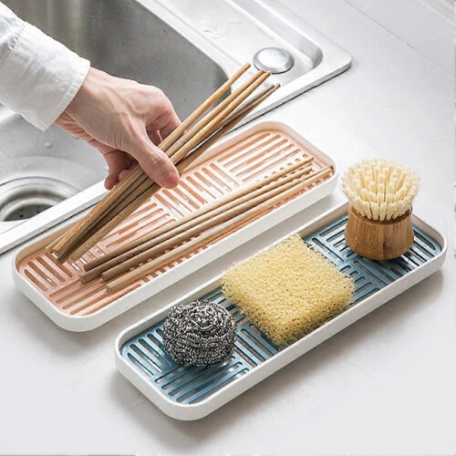 Sink Soap Rack Sponge Holder Cup Tableware Drain Tray Dish A 2