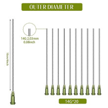20 PCS 14g Blunt Tip Needle 4 Inch Blunt Tip Dispensing Needle for Industrial Use
