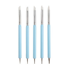 5 X 2 Way Ball Styluses Dotting Tool Silicone Color Shaper Brushes Pen for Polymer Clay Pottery Modeling Sculpture Nail Art