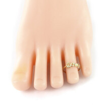 Verstellbarer Damen Zehenring Gold Liebesmuster Fuß Schmuck