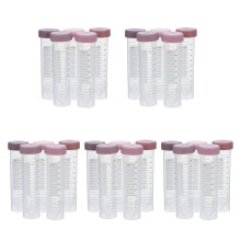 25Pcs Leakproof Red Plastic Test Tubes with Screw Caps for Lab Samples