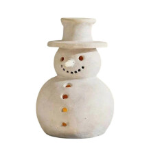Weihnachtsdekoration - Handgefertigte Figuren - 1 Packung Weiße Winterdeko, rustikale Festtagsdeko für