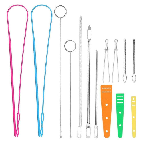 14PCS Drawstring Threader, Loop Turner Sewing Tool with Flexible Hoodie String Threader, Easy Draws