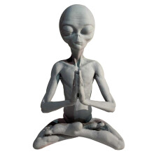 Hexerei-Meditations-Alien-Statue Mini-Harzornament Alien Garten Heim Büro Hof Kunstdekor für drinnen