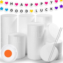 36Pcs Craft Foam Circles with Fishing Line and Needle, 3 Inch Round Foam Discs Polystyrene Circles for Friendship DIY