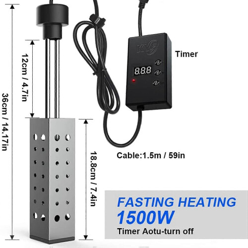 Θερμοσίφωνας βύθισης 2500W ηλεκτρική θερμάστρα κουβά με 1
