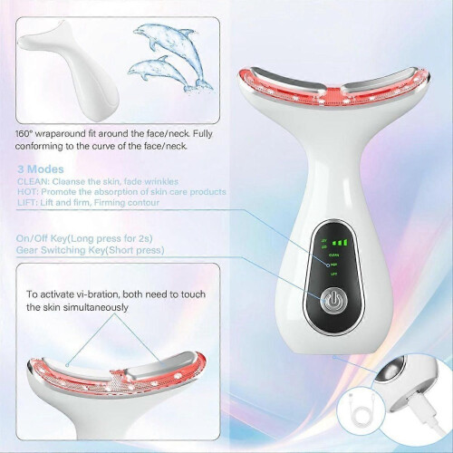 Συσκευή Massager 7 Χρωμάτων για Μασάζ Προσώπου και Λαιμού μ 2