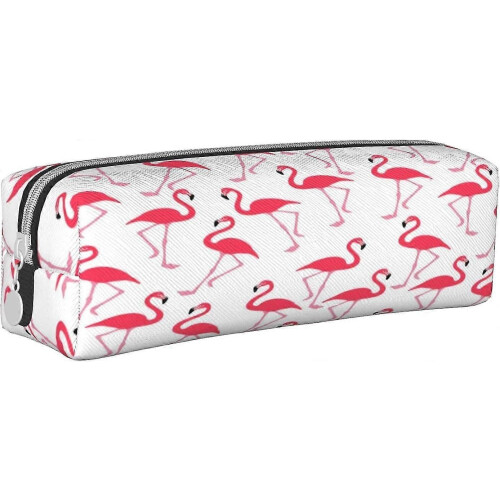 Ροζ δερμάτινη θήκη μολυβιού Flamingo, φορητή τσάντα χαρτικών