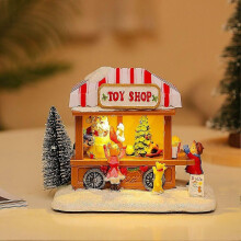 Nachtlicht-Musik-Schneehaus-Weihnachtsdekorationen Fensterbank-Weihnachtsgeschenke B