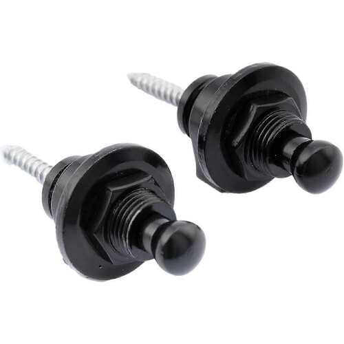 Säkra gitarrremstift för akustisk, elgitarr och bas - 2-pack, svart finish 1