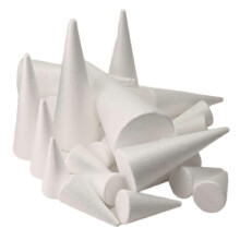 24Pcs Craft Foam Cones, for Christmas Tree, School, DIY Craft Project