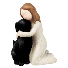 „Ich liebe meinen Hund“-Figuren, Hundeengel-Freundschaftsgeschenke, handbemalte Skulpturen für Hundeliebhaber