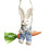 Easter Straw Bunny Figurine, Straw on Carrot Swing, B 1
