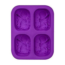 Soap Mold, 4 Cavity 3D Angel Mold Homemade Soap Mold Soap Making Supplies for DIY Soap Candle Resin Crafts