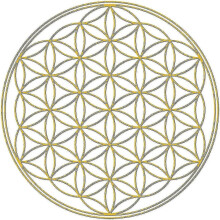 50 Aufkleber „Blume des Lebens“, 5 cm, Goldpackung – Spirituelle Aufkleber für Tagebücher, Laptops,