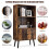 Vintage Bookshelf with 3 Shelves & 2 Doors, Solid Wood Legs 5