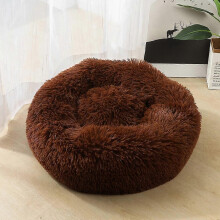 Cuccia rotonda in morbido peluche per gatti, adatta anche a gatti e cani di piccola taglia.