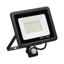LED PIR Floodlight 50W Black Shell AC220V Waterproof Outdoor Induction Spotlight Street Lamp Courtyard Light.