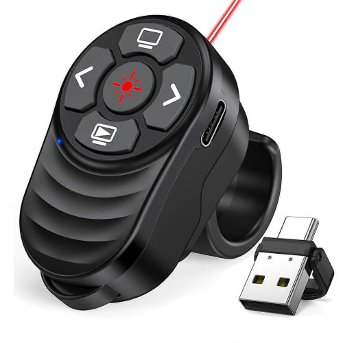 Oplaadbare draadloze presentatieklikker met USB Type-C-aansluiting