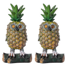 Niedliche Eulenfigur aus Kunstharz, ländliches Motiv, kleine Ananas-Eule