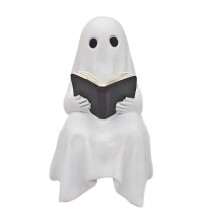 1 Halloween-Geistfigur zum Lesen – aus Kunstharz gefertigte Statue für die Dekoration von Zuhause, Wohnzimmer